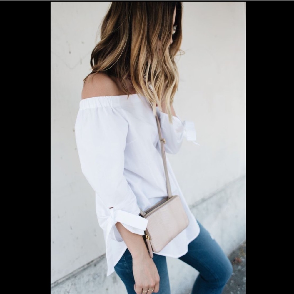 NWT Aritzia Babaton Malik Off Shoulder Tie Sleeve